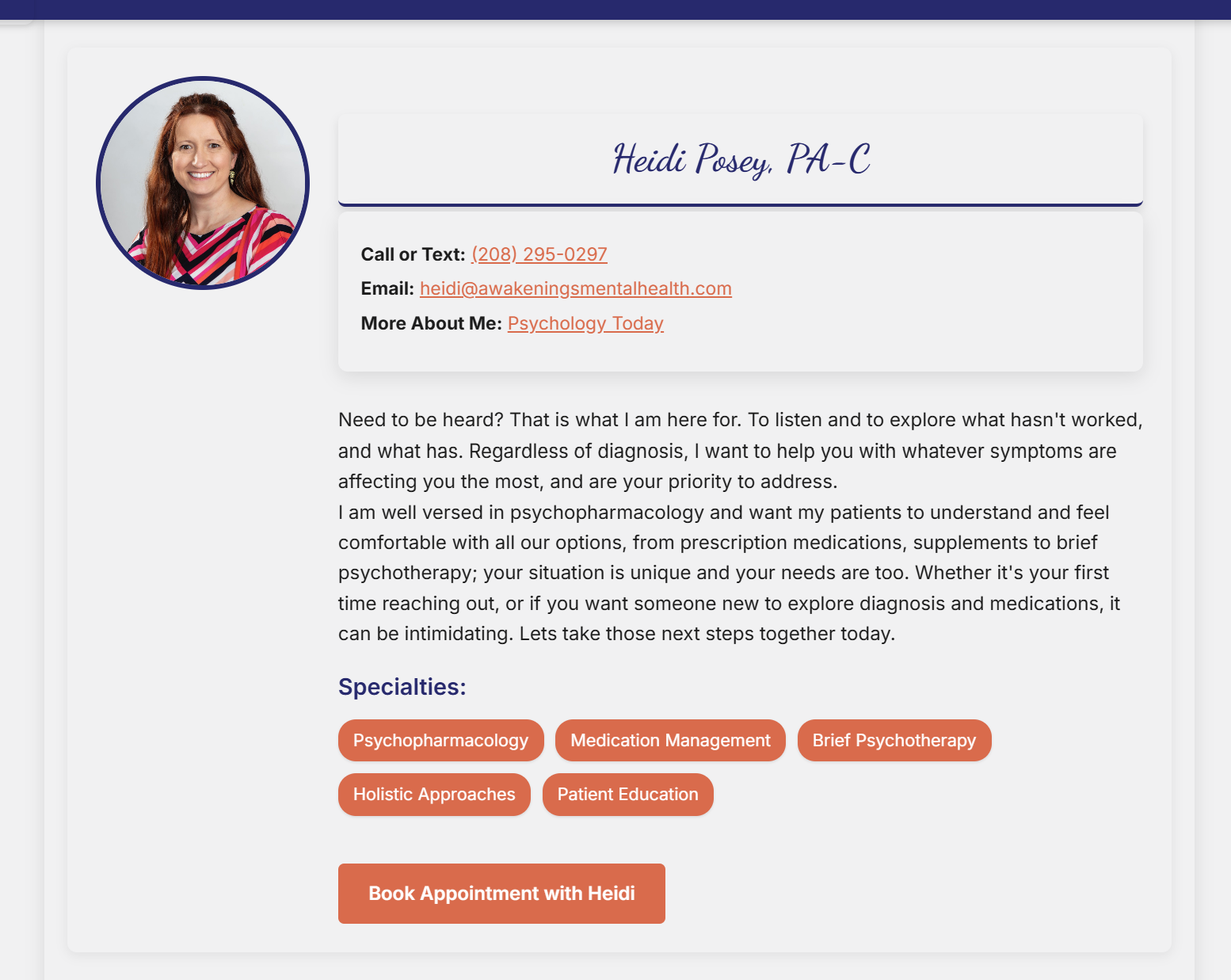 Mental Health Professional Website